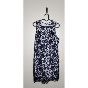 Banana Republic Lined Black Flower Dress Sz 8